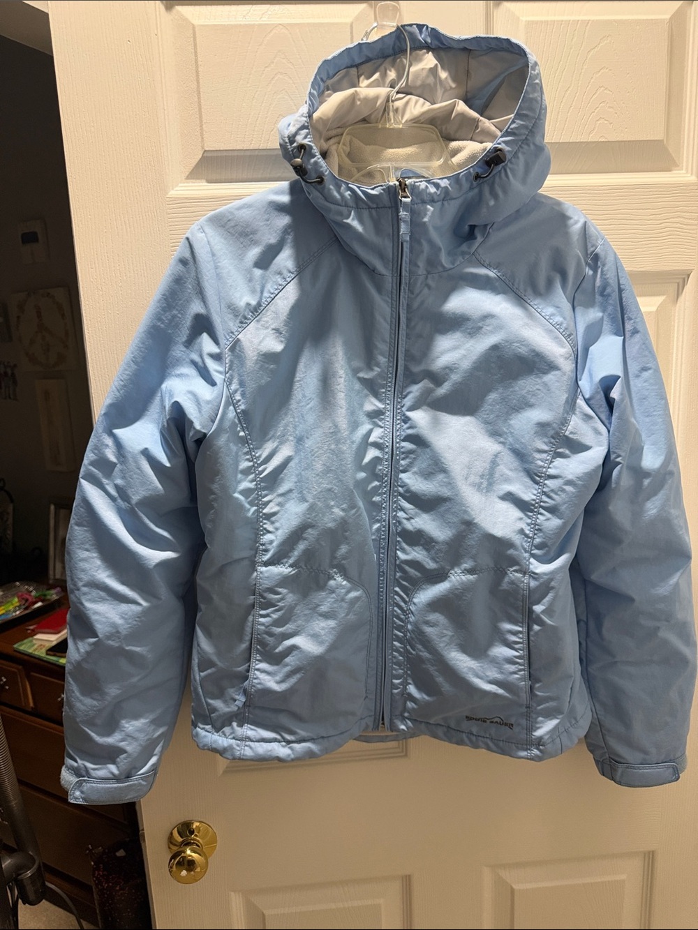 Eddie Bauer Light Blue Hooded Ski Jacket